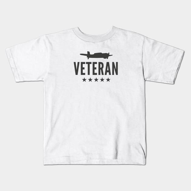 Veteran Bomber Plane World War II Kids T-Shirt by notami